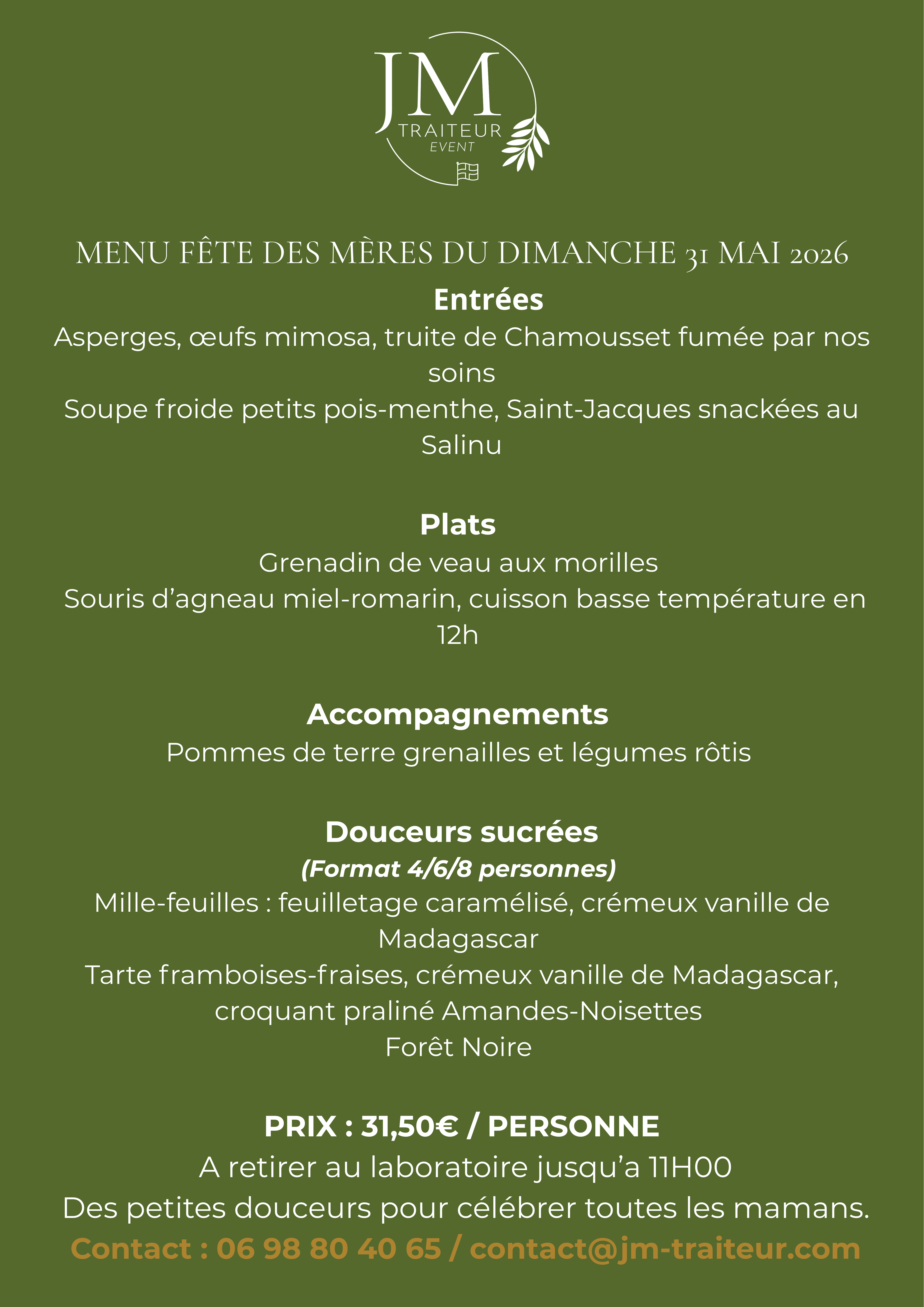 MENU FÊTE DES MÈRES
